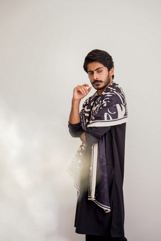 Huroof (Arabic Letter) - Black Stole