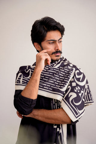 Huroof (Arabic Letter) - Black Stole