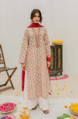 Roshni (The Spark Within) Kurta - Beige & Red