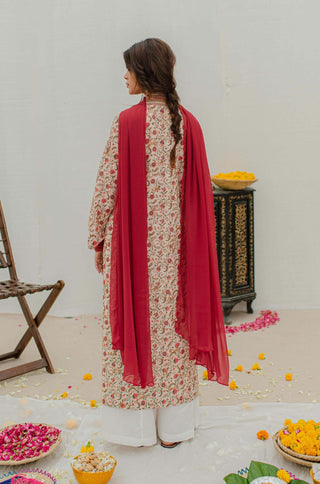 Roshni (The Spark Within) Kurta - Beige & Red
