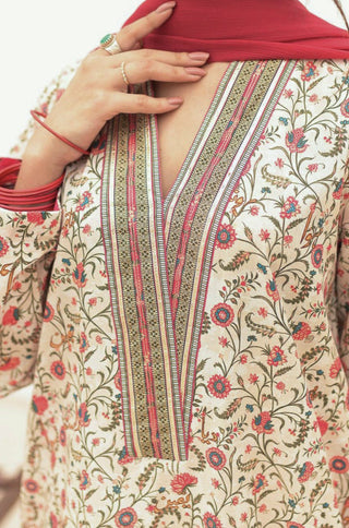 Roshni (The Spark Within) Kurta - Beige & Red