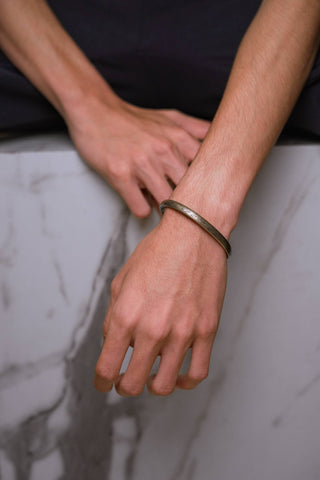 Manto Unisex Gold Stainless Steel Kaavish Cuff Bracelet with Urdu Calligraphy of Poetry by Jigar Murad Abadi
